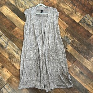 JM Fleurette beige and black long sweater vest Sz 1X